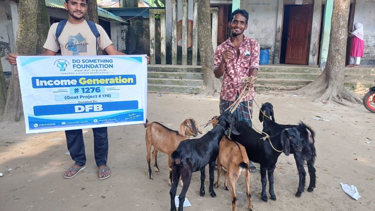 DSF Provides Five Goats to Support the Livelihood of a Cancer-Affected Man