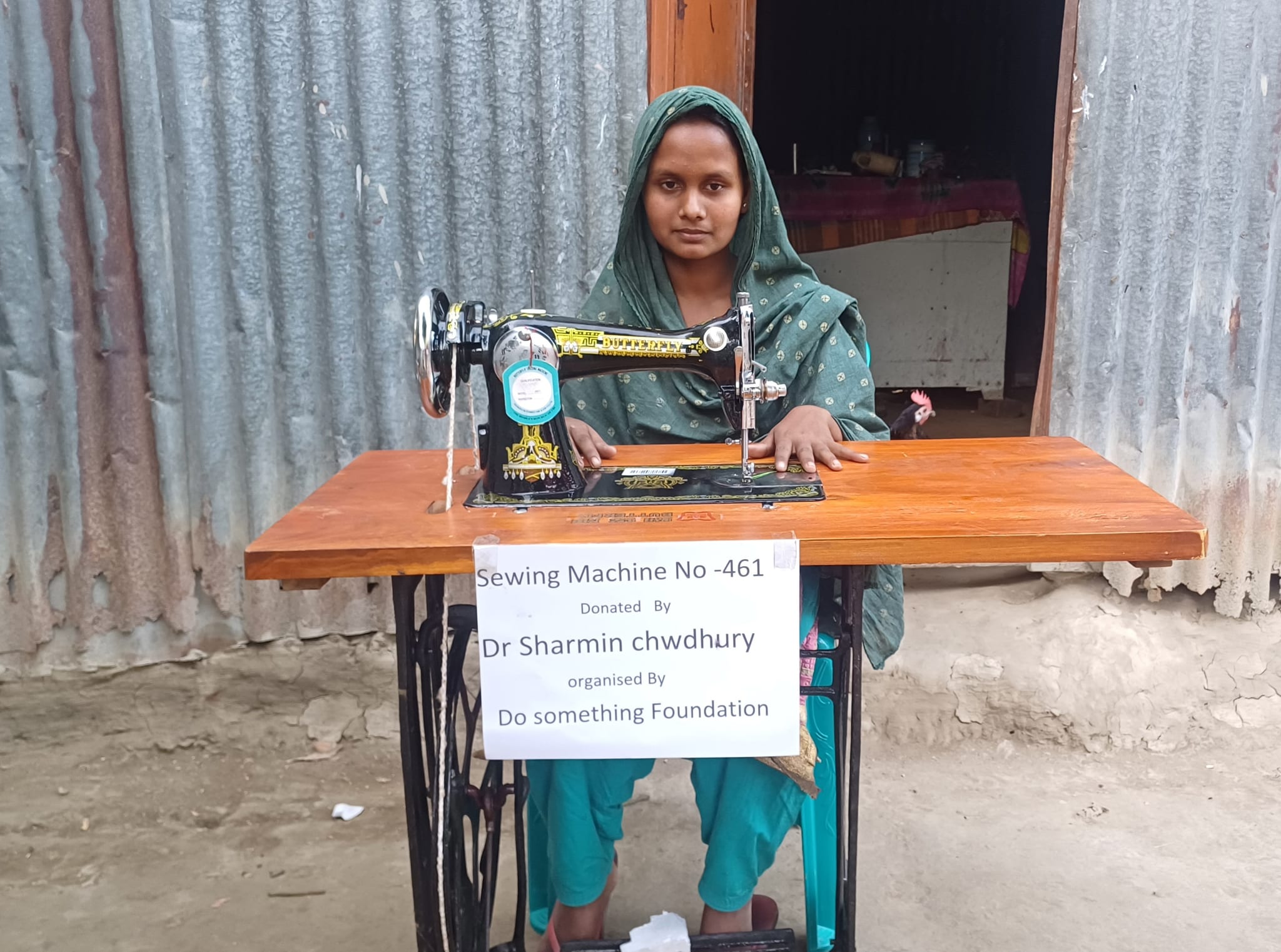 A woman at her sewing machine