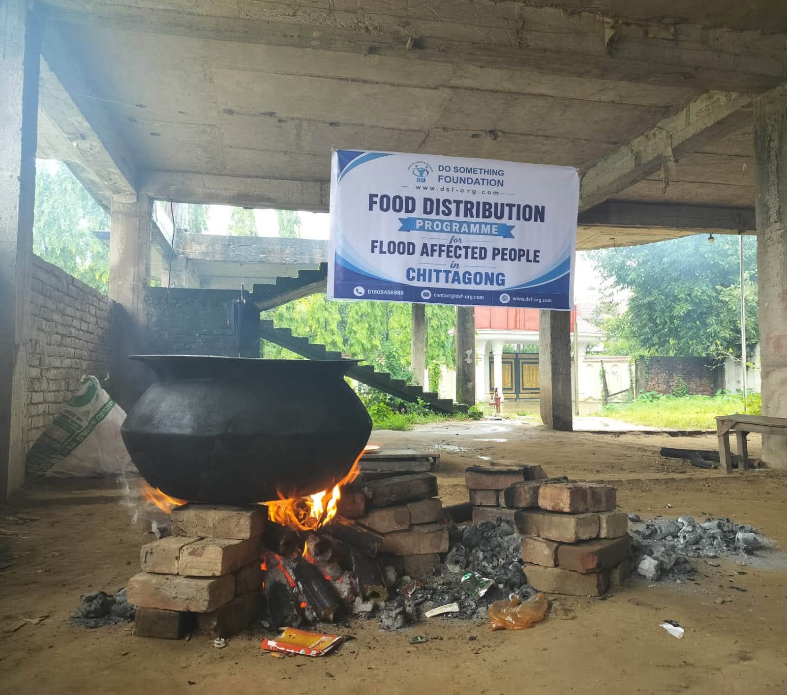 Cooked Food Distributed Among 200 Flood-Affected People in Satkania