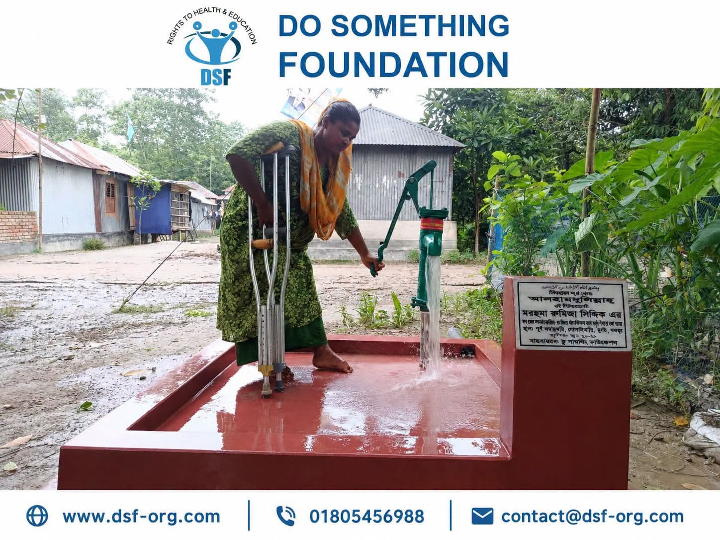 DSF Installs a Tube Well to Support Zulekha in Accessing Safe Water
