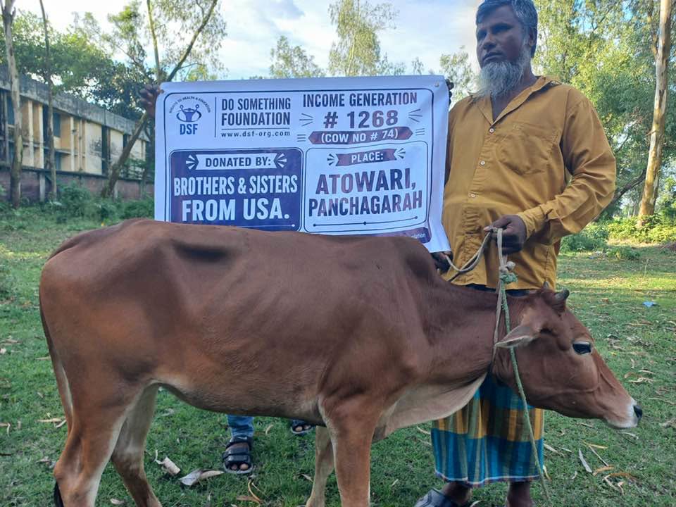 DSF Gifts a Cow to Support the Livelihood of a Visually Impaired Farmer