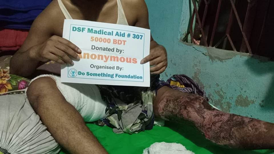 DSF Provides BDT 50,000 Medical Assistance to a Seriously Injured Road Accident Victim