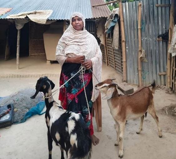 DSF Provides Two Goats to Help a Mother Become Self-Reliant