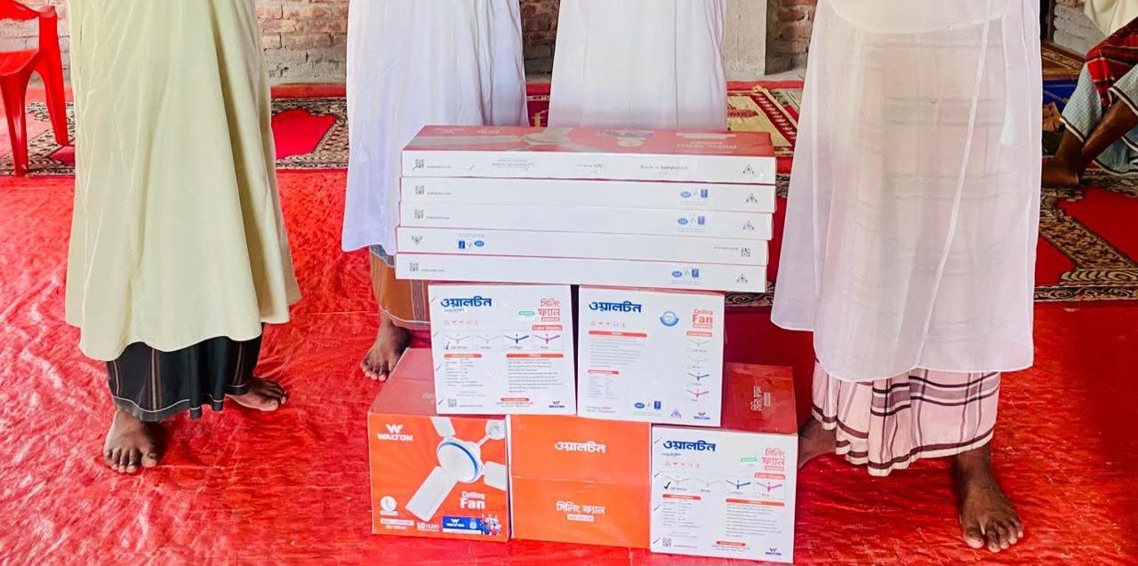DSF Provides Five Ceiling Fans to a Remote Mosque in Patuakhali